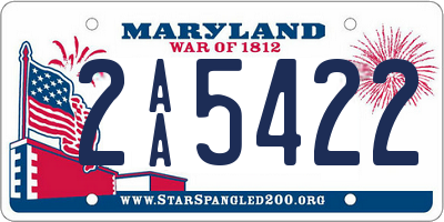 MD license plate 2AA5422