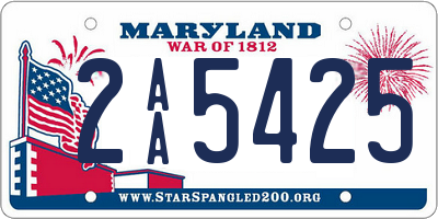 MD license plate 2AA5425