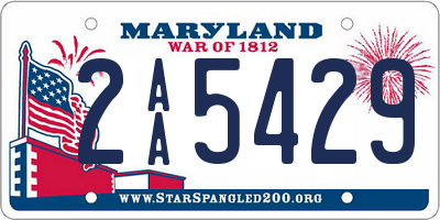 MD license plate 2AA5429