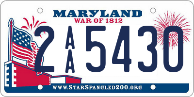 MD license plate 2AA5430