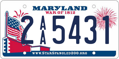 MD license plate 2AA5431