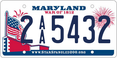 MD license plate 2AA5432