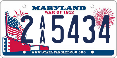 MD license plate 2AA5434