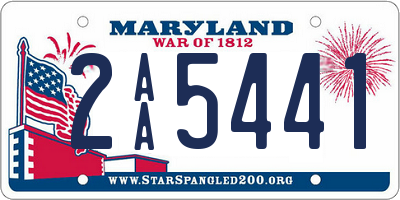 MD license plate 2AA5441