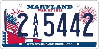 MD license plate 2AA5442