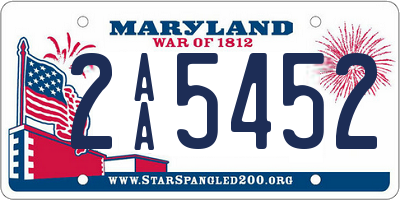 MD license plate 2AA5452