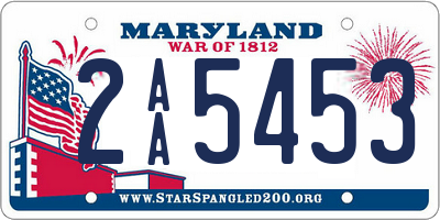 MD license plate 2AA5453