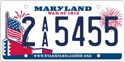 MD license plate 2AA5455