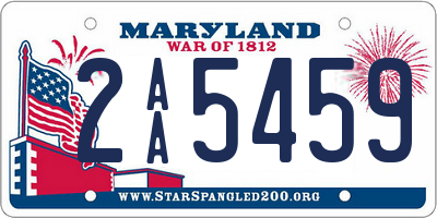 MD license plate 2AA5459