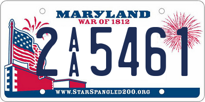 MD license plate 2AA5461