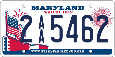 MD license plate 2AA5462