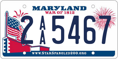 MD license plate 2AA5467