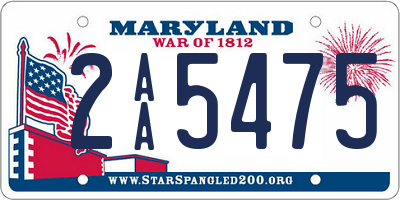 MD license plate 2AA5475