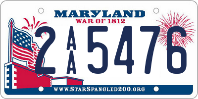 MD license plate 2AA5476