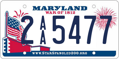 MD license plate 2AA5477