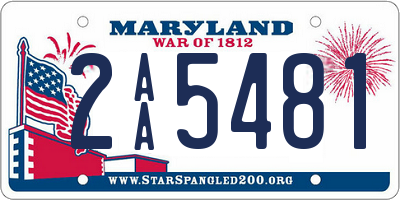 MD license plate 2AA5481