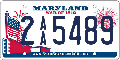 MD license plate 2AA5489