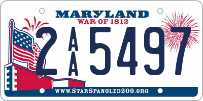 MD license plate 2AA5497