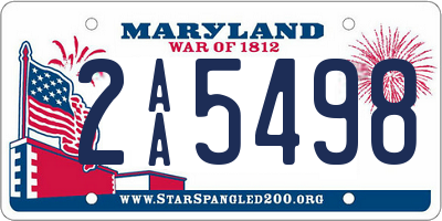 MD license plate 2AA5498