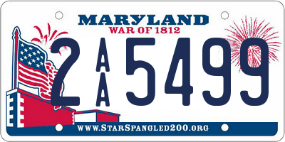MD license plate 2AA5499