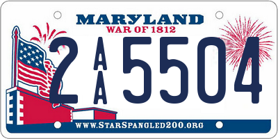 MD license plate 2AA5504