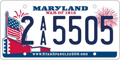 MD license plate 2AA5505