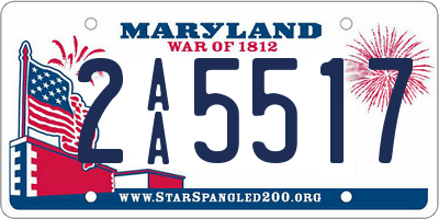 MD license plate 2AA5517