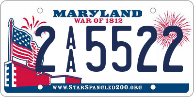 MD license plate 2AA5522