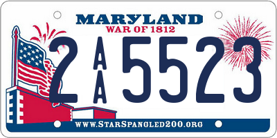 MD license plate 2AA5523