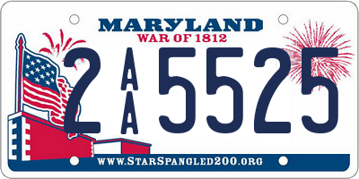 MD license plate 2AA5525