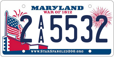 MD license plate 2AA5532