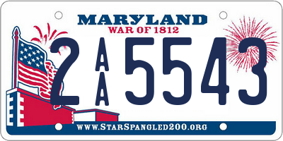 MD license plate 2AA5543