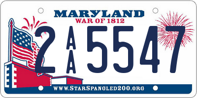 MD license plate 2AA5547