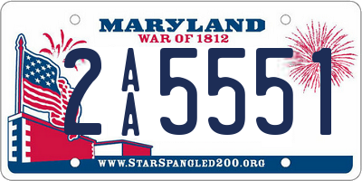MD license plate 2AA5551