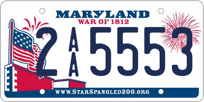 MD license plate 2AA5553