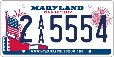 MD license plate 2AA5554