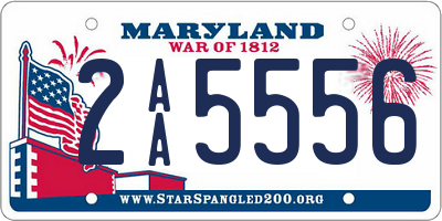 MD license plate 2AA5556