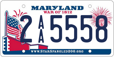 MD license plate 2AA5558