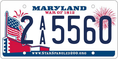 MD license plate 2AA5560