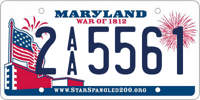 MD license plate 2AA5561