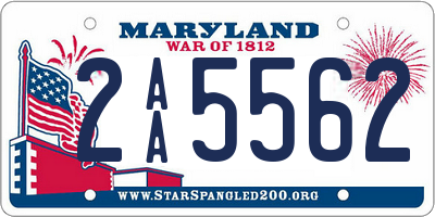 MD license plate 2AA5562