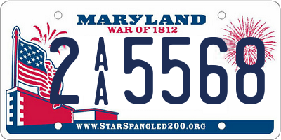 MD license plate 2AA5568