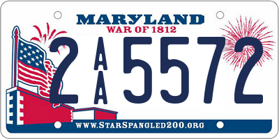 MD license plate 2AA5572