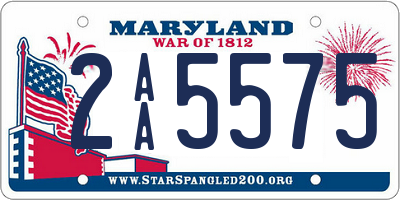 MD license plate 2AA5575