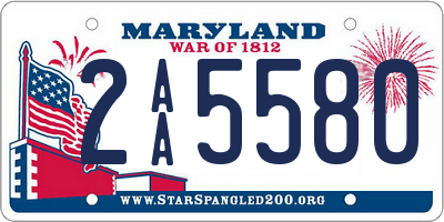 MD license plate 2AA5580