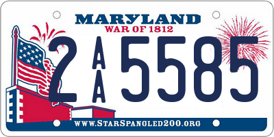 MD license plate 2AA5585