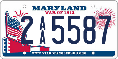 MD license plate 2AA5587