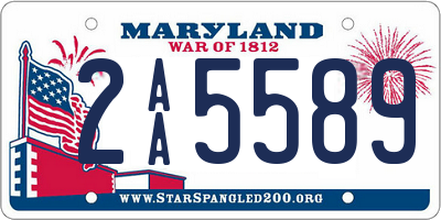 MD license plate 2AA5589