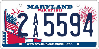 MD license plate 2AA5594