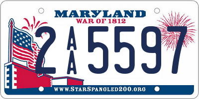 MD license plate 2AA5597